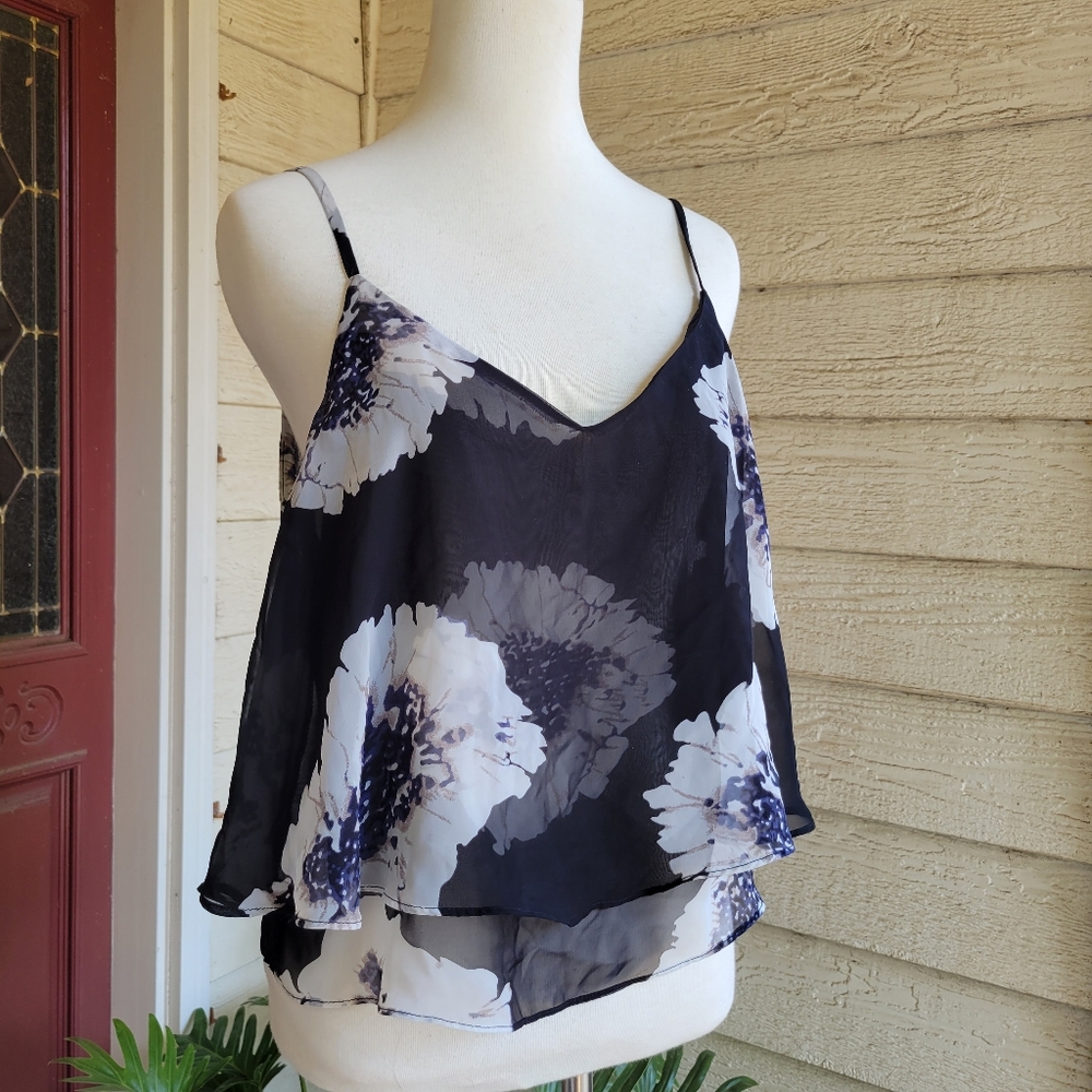 Forecast Floral Chiffon Layered Blouse